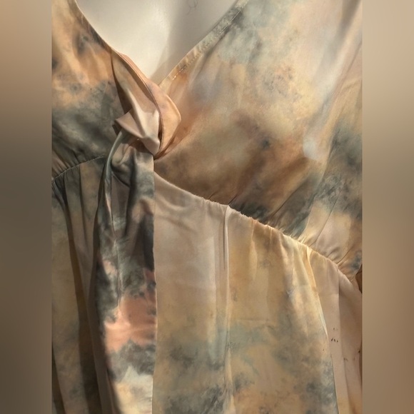 Saltwater LUXE Pastel Tie-Dye Tie Front Blouse - Picture 3 of 7